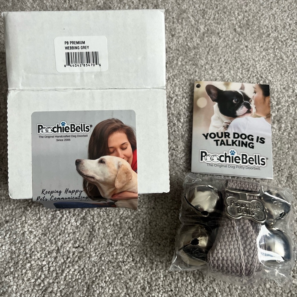 PoochieBells - Dog Training Bells, Grey